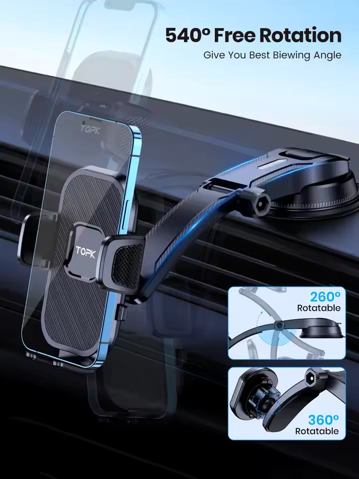 Support de téléphone de voiture Support par gravité pour iPhone Xiaomi Samsung Support Mobile de voiture pour tableau de bord pare-brise Support de téléphone pour grille d'aération